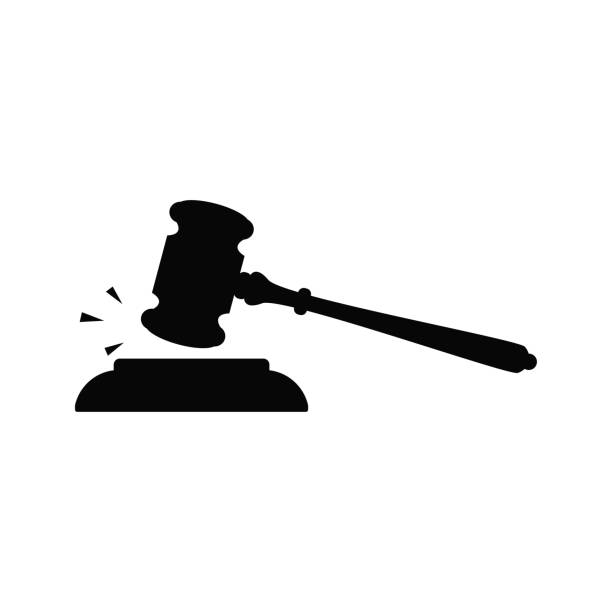 Judges gavel silhouette Judges gavel silhouette icon, flat vector illustration for UI graphic design. gavel stock illustrations