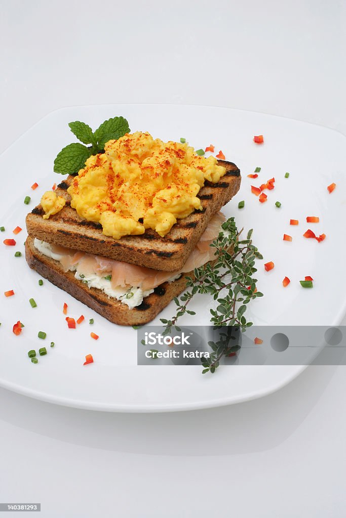 Räucherlachs Lachs - Lizenzfrei Ei Stock-Foto