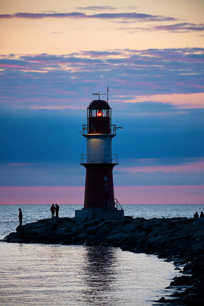 A lighthouse in the evening light. stock photo