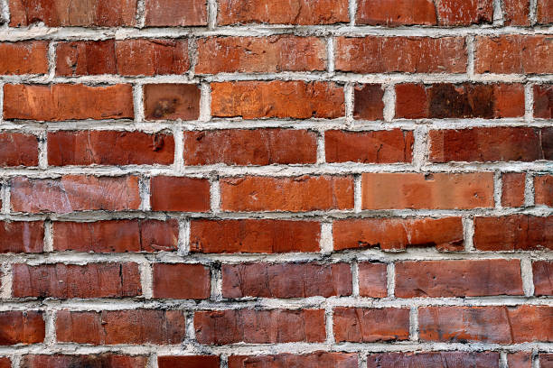 A wall made of red bricks. stock photo