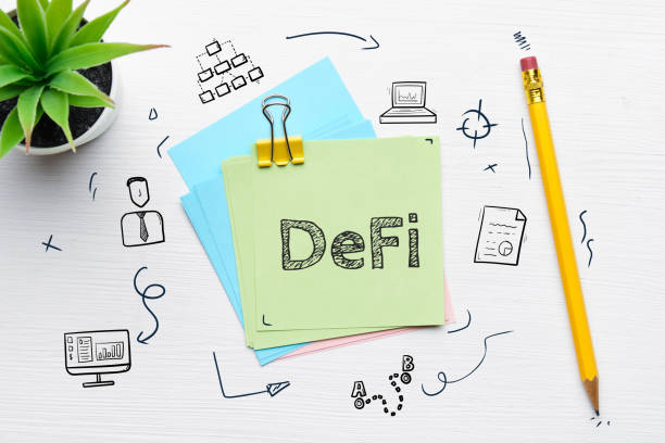 istock Concept DeFi. Financial instruments including services and applications. 1403814155