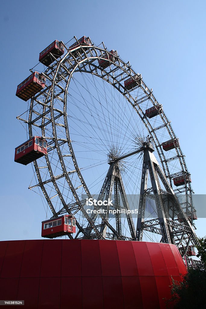 Ferris Wheel - Vienna, Austria A giant ferris wheel in the Prater in Vienna, Austria. Amusement Park Stock Photo