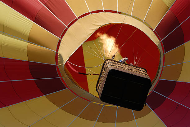 Balão de ar quente de baixo - fotografia de stock