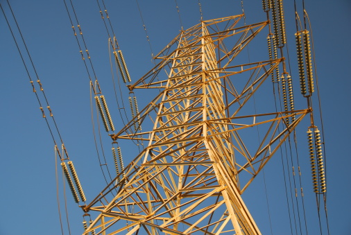 High Voltage Power Transmission pylon and insulators