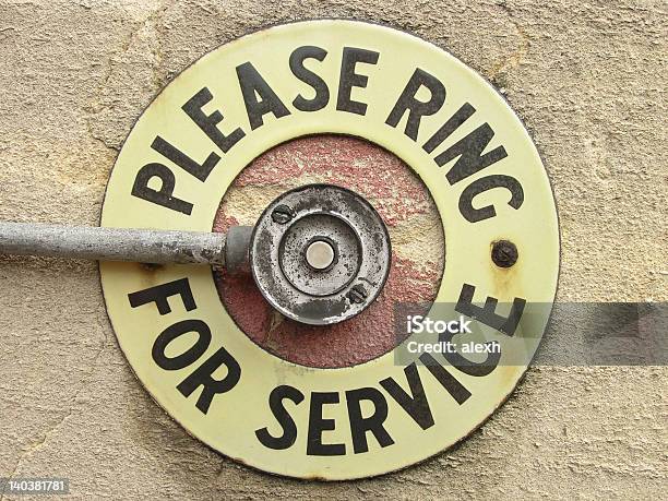 A Sign For Press Bell To Ring For Service Stock Photo - Download Image Now - Advice, Asking, Assistance