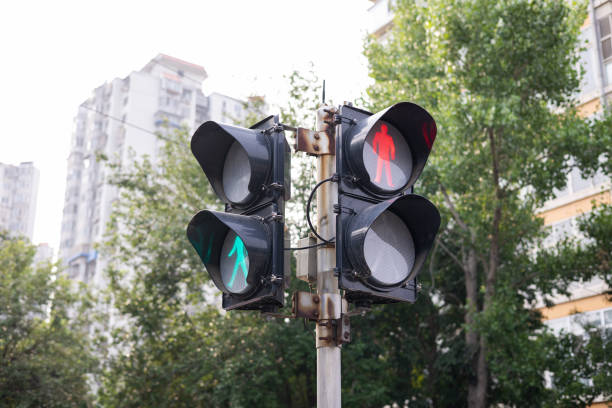 Traffic lights at crossroads