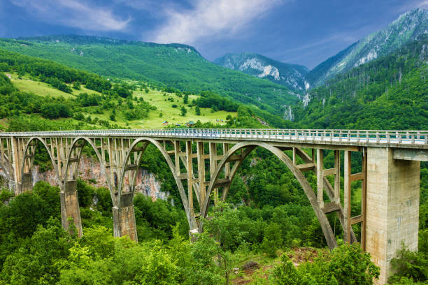 istock Mountain landscape, Montenegro. Durdevica Tara arc bridge 1403820266
