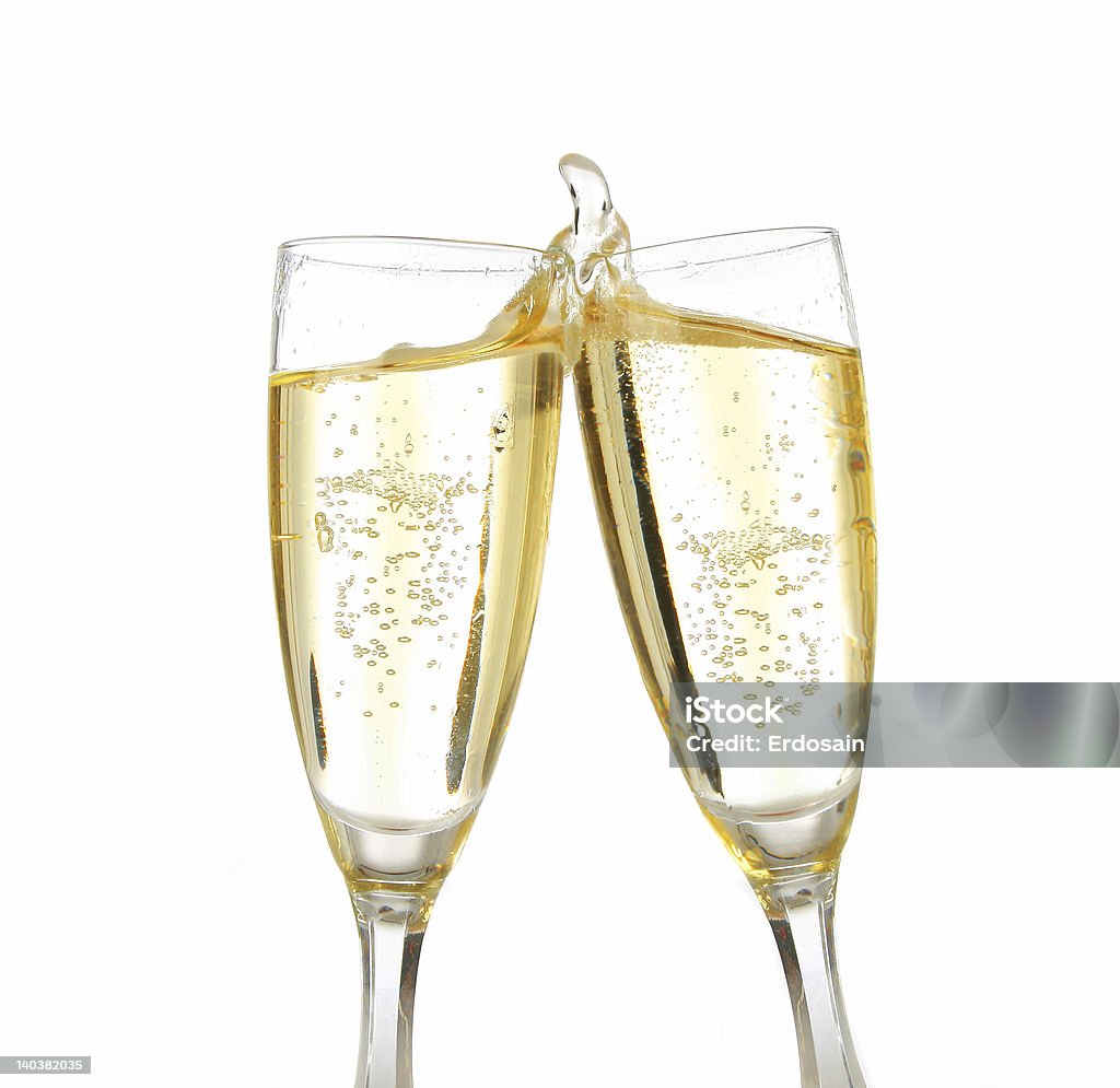 Brinde de comemoração com champagne - Foto de stock de Champanhe royalty-free