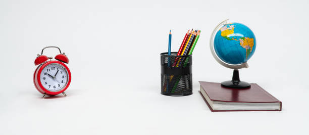 istock Educational school supplies on a white background. 1403823073