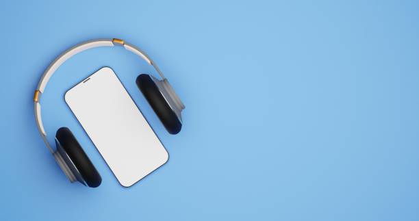 istock Music streaming on smartphone application, 3d illustration 1403825072
