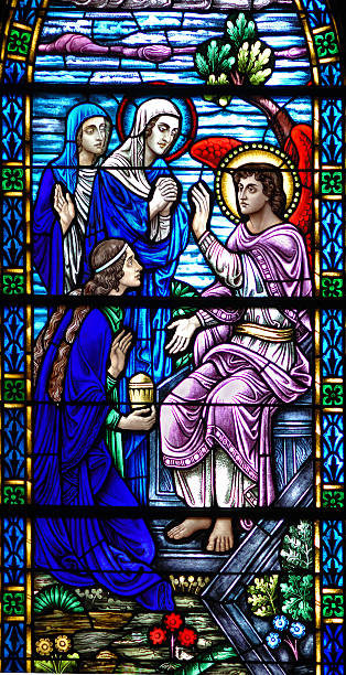 istock Stained glass window of Resurrection Angel 140382677