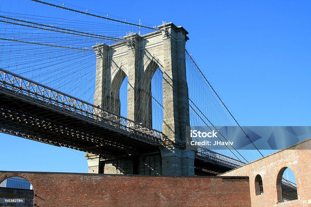 ブルックリン橋、ニューヨーク市 - つり橋のロイヤリティフリーストックフォト