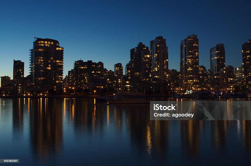 Vancouver di notte - Foto stock royalty-free di Acqua