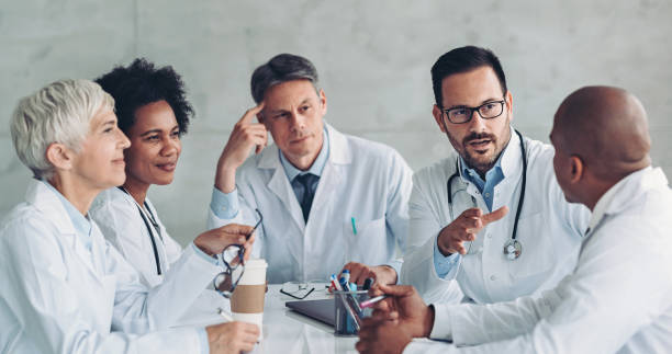 istock Group of doctors during a meeting 1403833006
