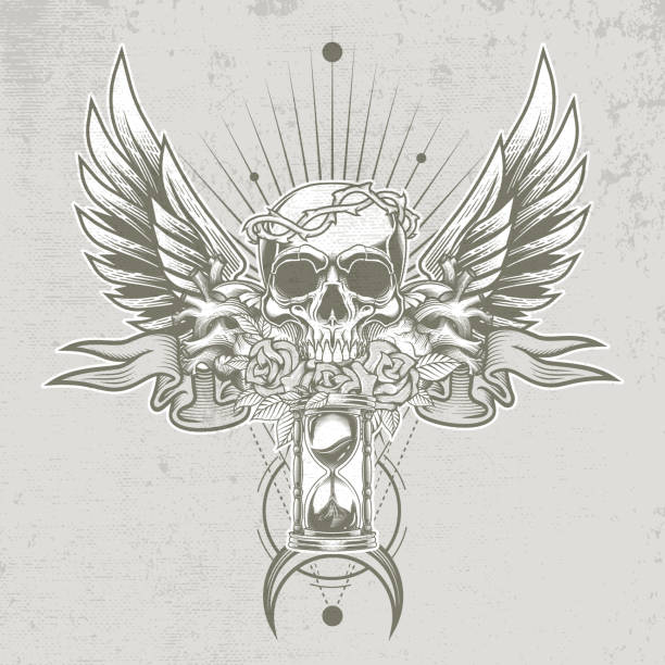 holy skull. - morbid angel stock illustrations