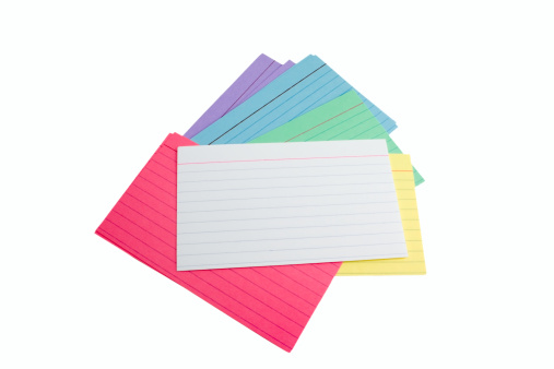 Pile of colored index cards