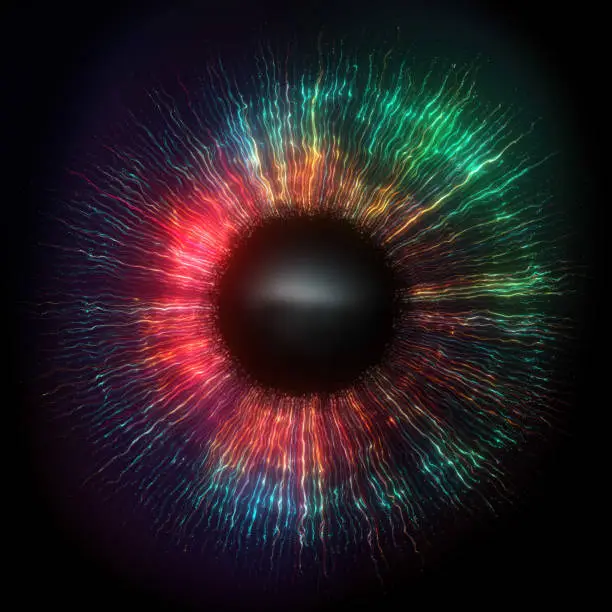 Photo of Digital Colorful Eye Particle Trail