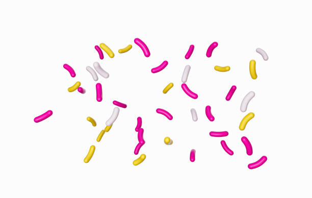 istock Colorful sprinkle falling isolated white background 3d illustration 1403839199