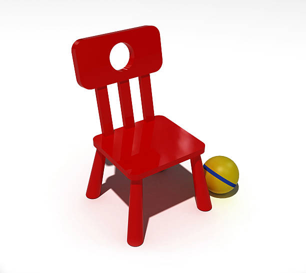 red child chair over the whire background
