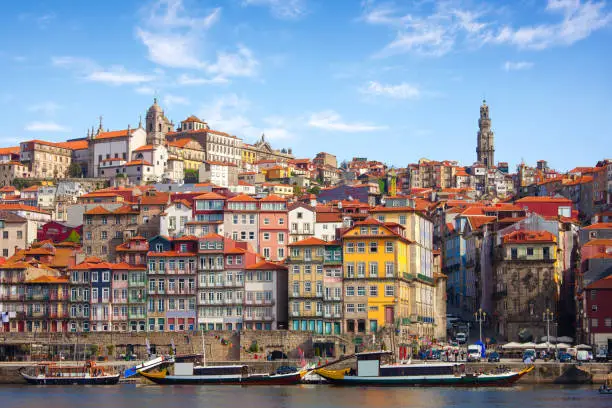 Photo of Scenic view on the historical part of Porto and the Douro river, Portugal.