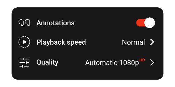 раздел качества видеоплеера и другая панель инструментов. иконка качества видео и набор размеров. значки настроек видео. коллекция настрое - 720p stock illustrations
