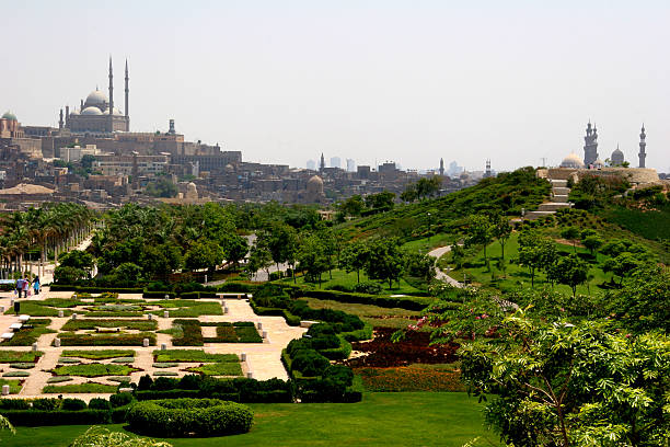 Citadel and El-Azhar Park stock photo