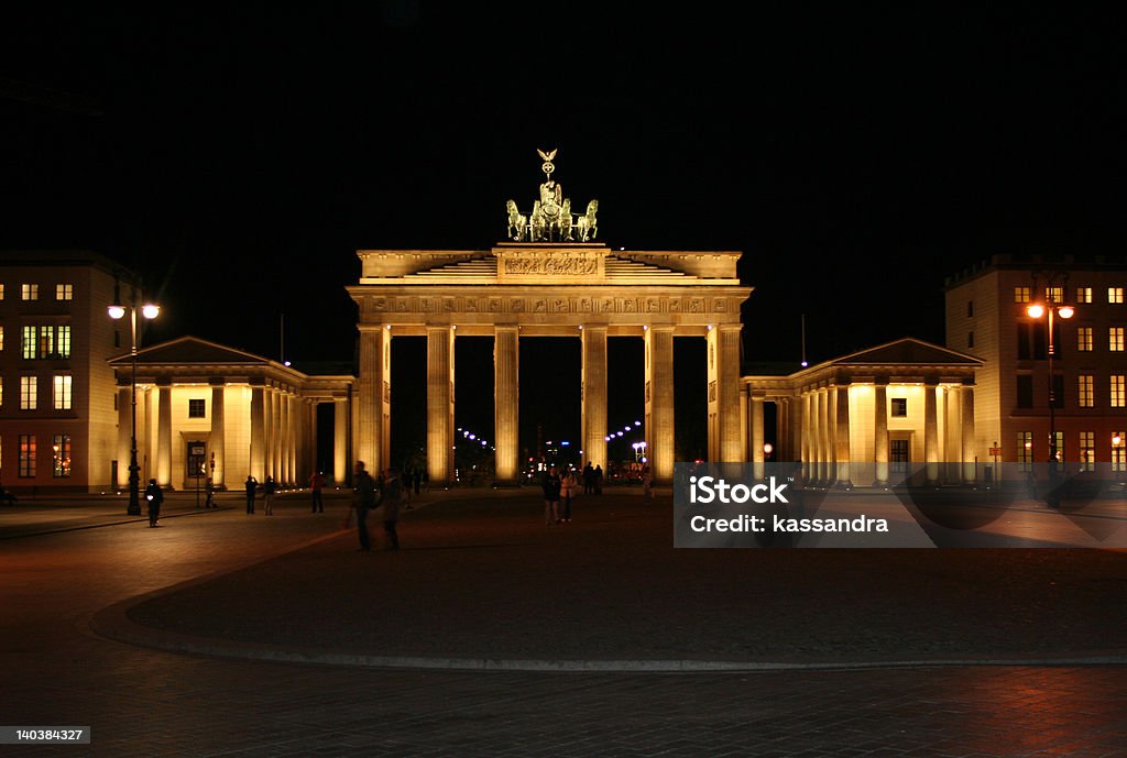 Brandenburger Tor in Berlin, bei Nacht - Lizenzfrei Berliner Mauer Stock-Foto