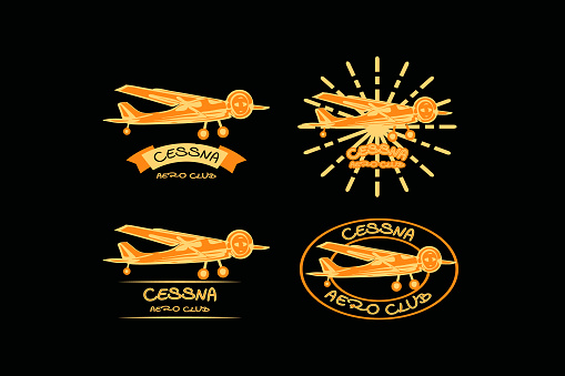 Cessna plane logo design vector illustration