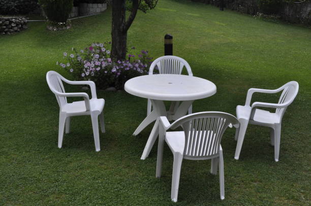 istock Seating chairs and table  in garden 1403845932