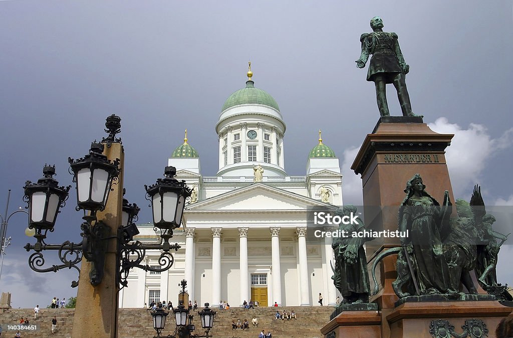 Cathedral Cathedral at Senate Square in Helsinki Architectural Column Stock Photo