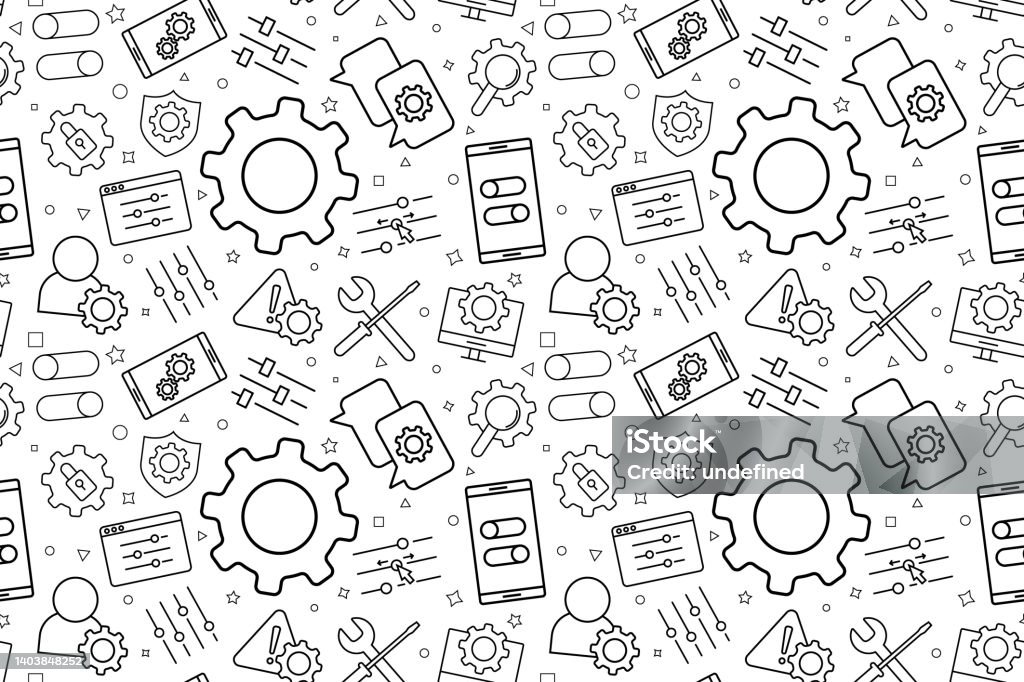 Settings Pattern Vector Setting Pattern Setting Seamless Background Stock Illustration ...