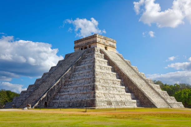 istock Archaeological site Kukulkan / El Castillo , Mayan Pyramid Chichen Itza Mexico 1403849669