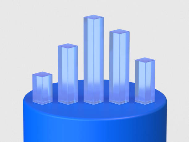 istock 3D rendered transparent bar chart on a light background. Illustration for business success or presentation of results. Visualization for markets and statistics. 1403851165