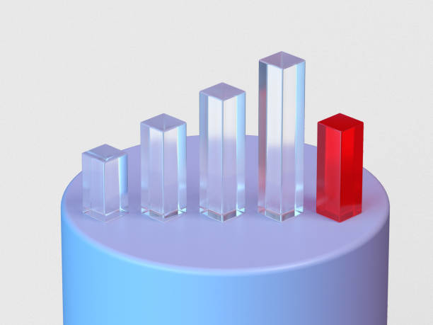 istock 3D rendered transparent bar chart on a light background. Illustration for business success or presentation of results. Visualization for markets and statistics. 1403851171