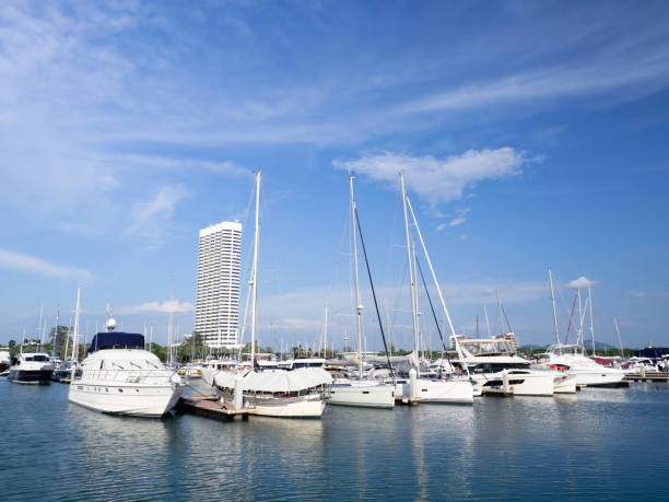 istock Boat in the shipyard with blue sky 1403854009