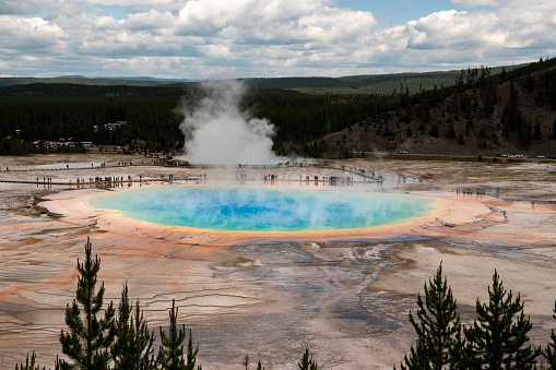 Grand Prismatic Springs in Yellowstone