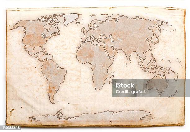 Mapa Do Mundo - Fotografias de stock e mais imagens de Amarelo - Amarelo, Antigo, Antiguidade