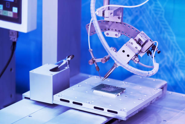istock automatic robot for print circuit board (PCB)assembly machine during soldering or welding part 1403857723