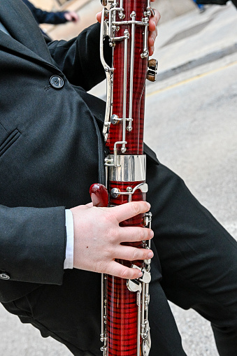 The bassoon is a woodwind instrument and is mainly made of maple wood.