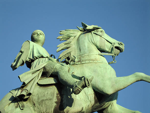 Absalon on his horse Statue of Absalon, the founder of Copenhagen. alintal stock pictures, royalty-free photos & images