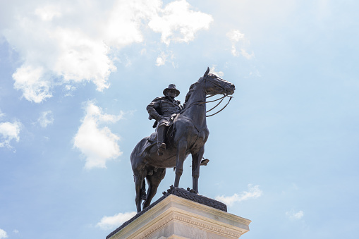 A photo of clouds over the Ulysses S. Grant Memorial outside the U.S. Capitol building in Washington D.C.