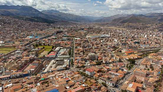 Aerial view of the city of Cusco. Peru