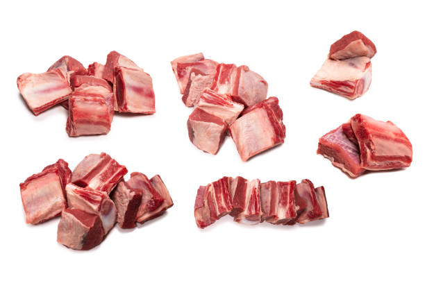 istock Raw beef ribs isolated on white background. 1403862267