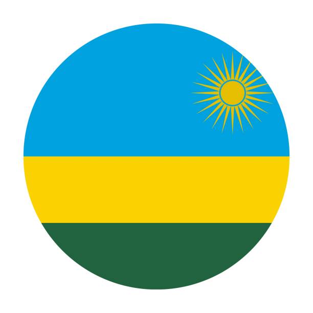 illustrazioni stock, clip art, cartoni animati e icone di tendenza di bandiera nazionale del ruanda - ruanda
