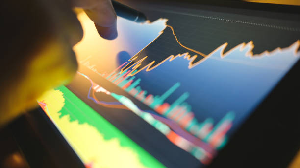 istock Financial Investment using mobile phone buy-Sell stock trade crypto chart using macd and price pattern 1403865928
