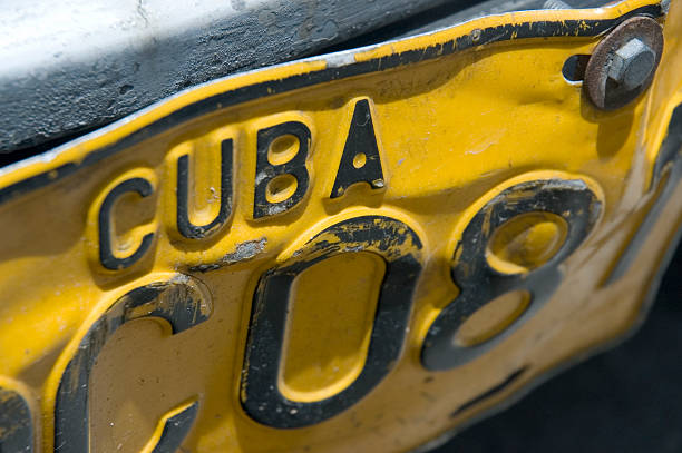 istock Crumpled Cuban Car Number Plate 140386745