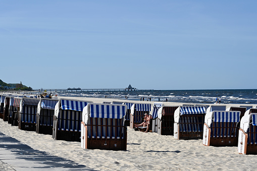 Beach chairs on the beach in St. Peter-Ording