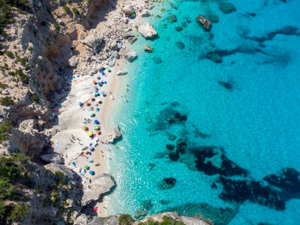 istock Cala Goloritze beach with crystal clear waters seen from the drone, Sardinia, Italy 1403867721