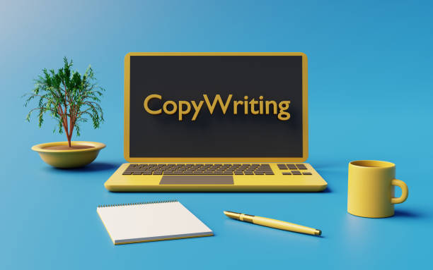The writer prepares to create search engine optimized texts with his laptop and his cup of coffee.