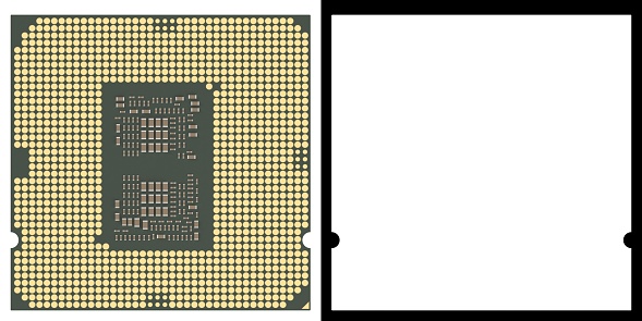 3D rendering illustration of a CPU microchip